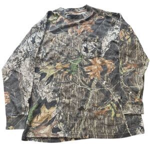 Mossy Oak Long Sleeve Camo Hunting‎ Shirt Outdoor Woodland Pattern |V1